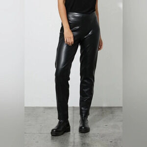 Joseph Ribkoff Faux Leather Slim Fit Pull On Pants Size 22 NWT Black
